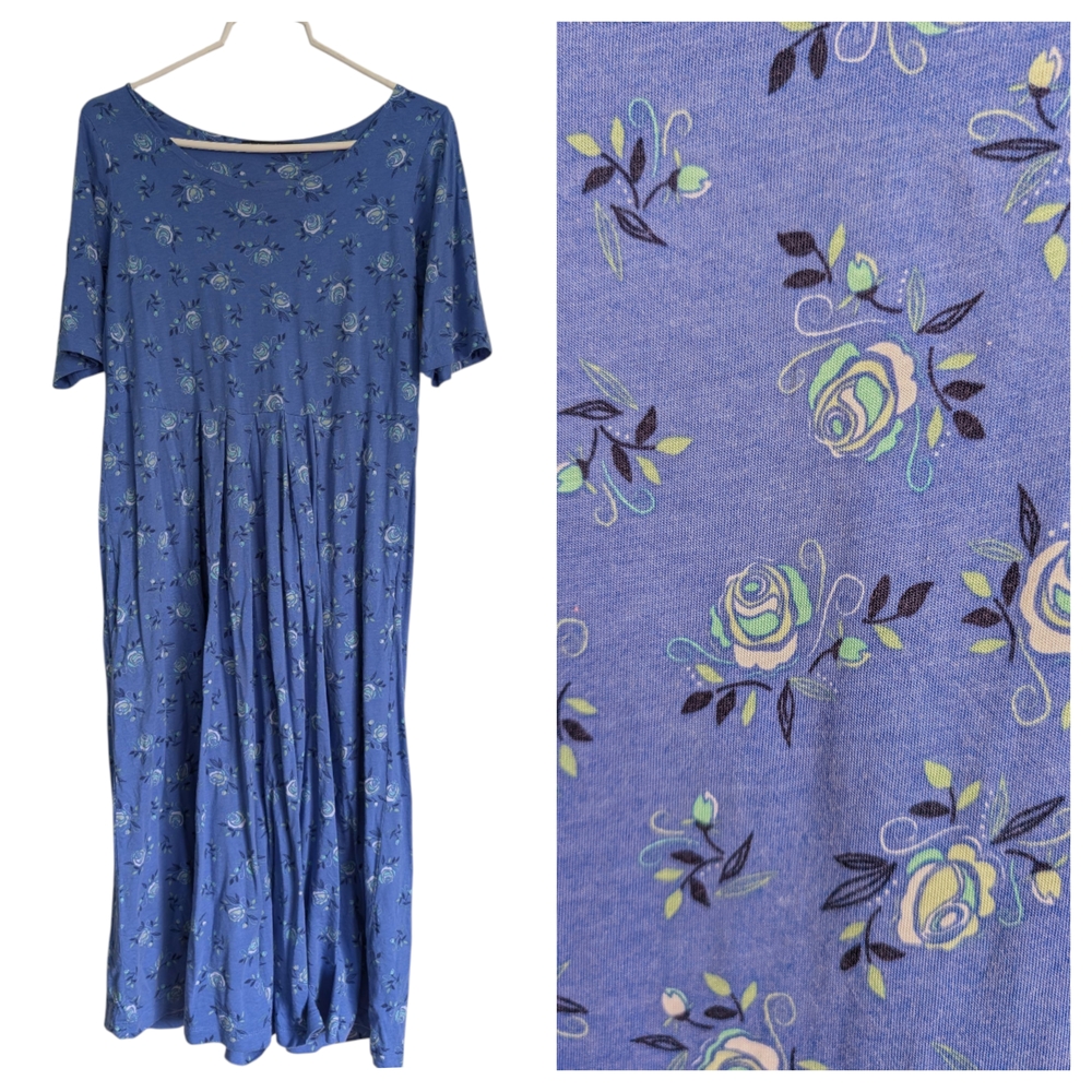 Gudrun Sjoden Floral Blue Women's Dress